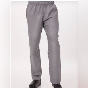 Chef Works Pants Black White Checkered Chef Cook Uniform Pockets Drawstring